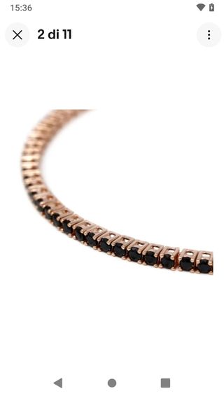 Z332 bracciale tennis inox oro pietre nero
