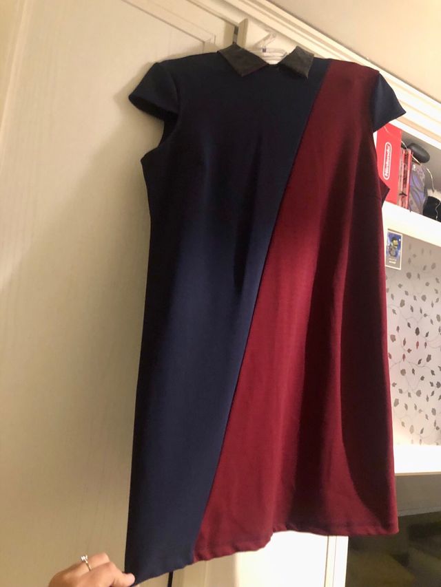 Vestitino blu e borgogna 