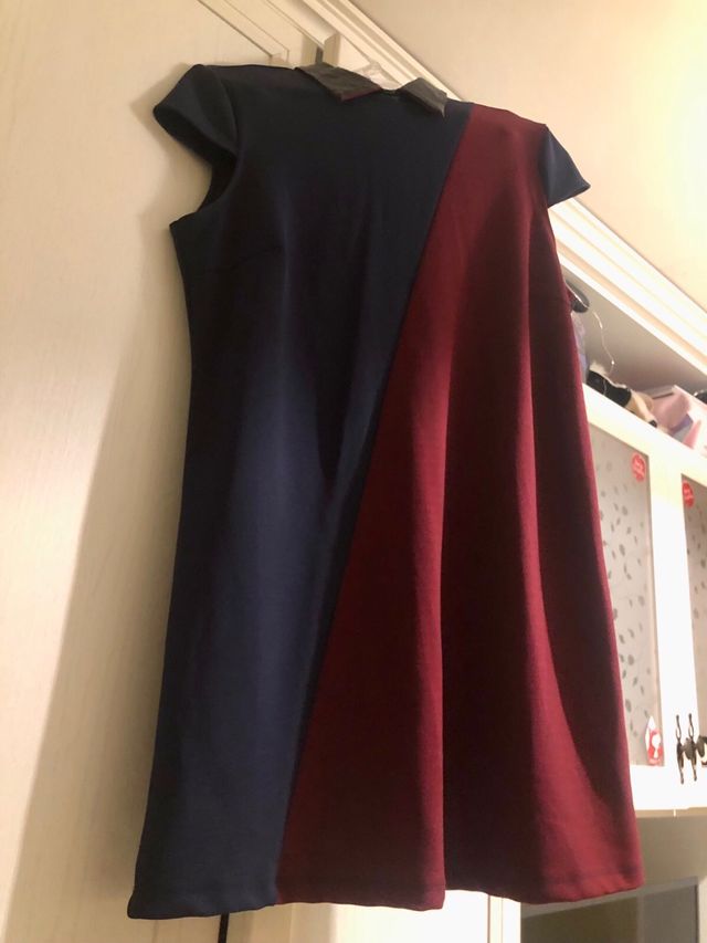 Vestitino blu e borgogna 