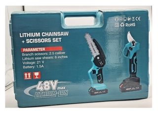 KIT Potatura Forbice e Motosega con 2 Batterie