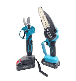 KIT Potatura Forbice e Motosega con 2 Batterie