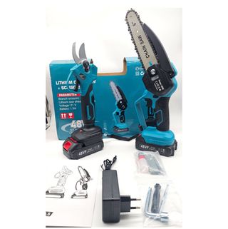 KIT Potatura Forbice e Motosega con 2 Batterie