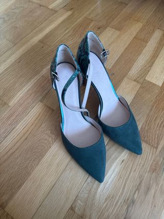 Zapatos tacon verdes
