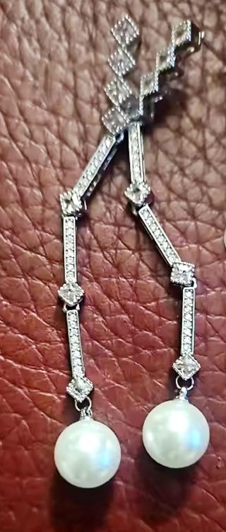 PENDIENTES LARGOS DE FIESTA CON PERLAS