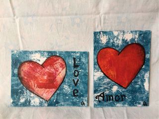 Love due graziosi quadretti con cuori