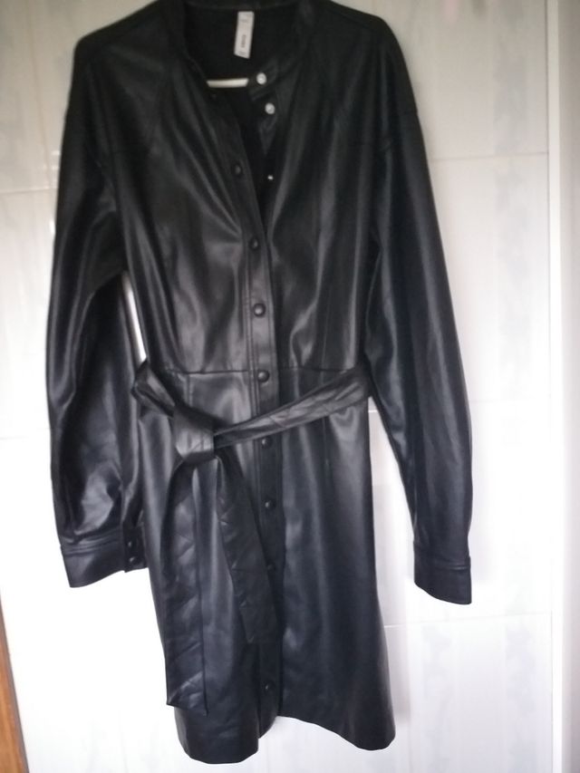 Vestido camisero polipiel