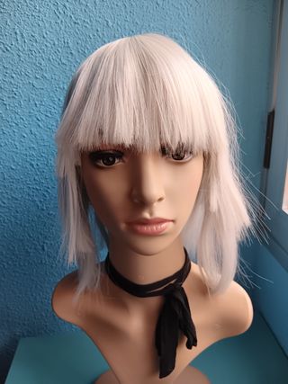 Peluca blanca corta