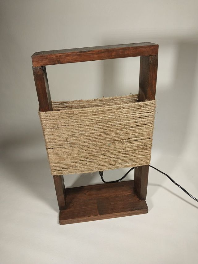 Lampara artesanal madera