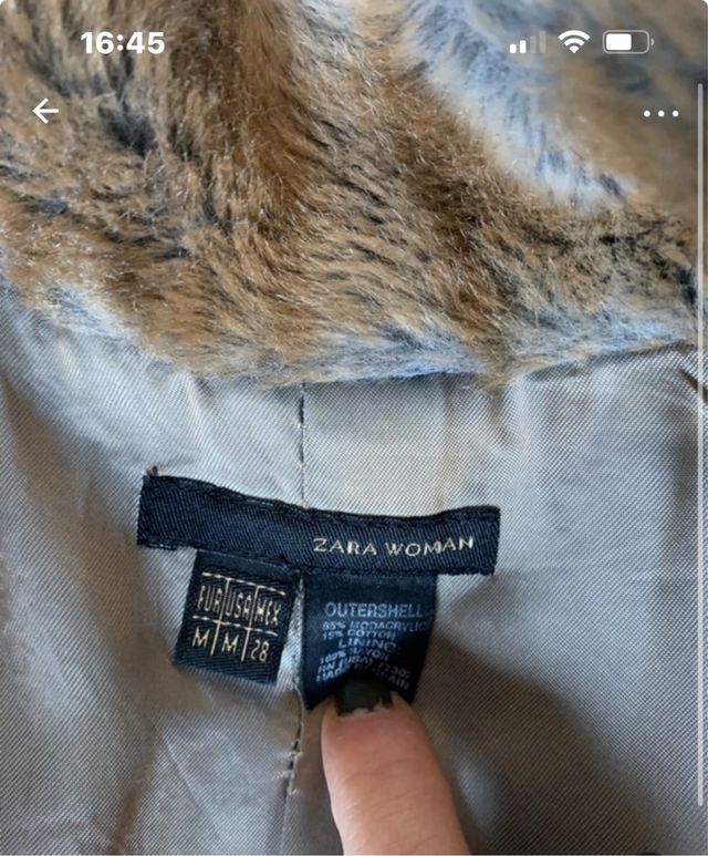 Chaqueta pelo zara talla m