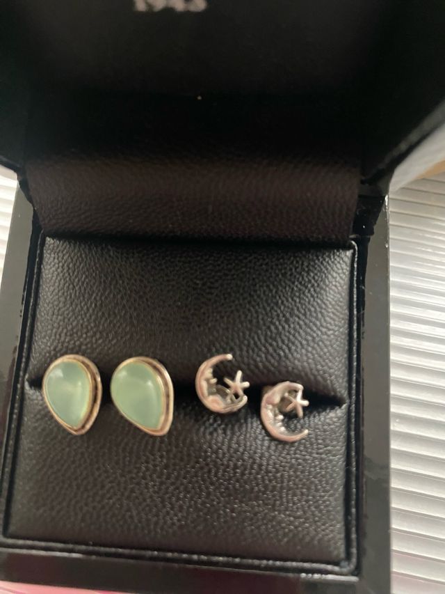 Pendientes plata y aventurina con regalo