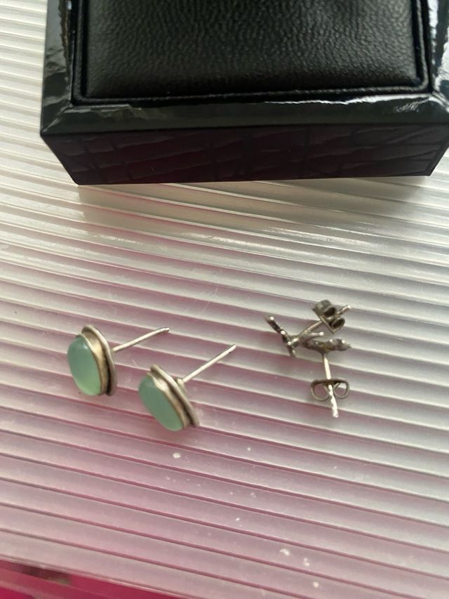 Pendientes plata y aventurina con regalo