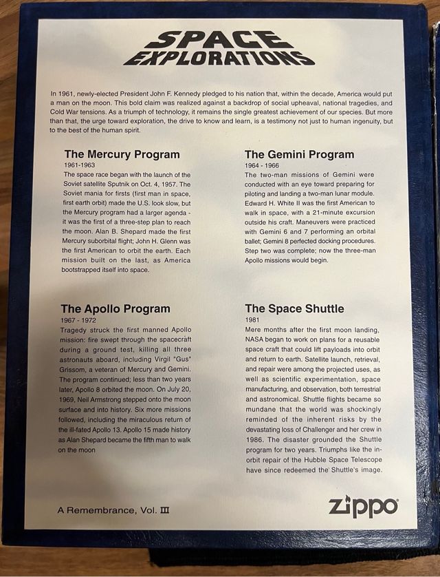 ZIPPO Limited edition Space Explorations