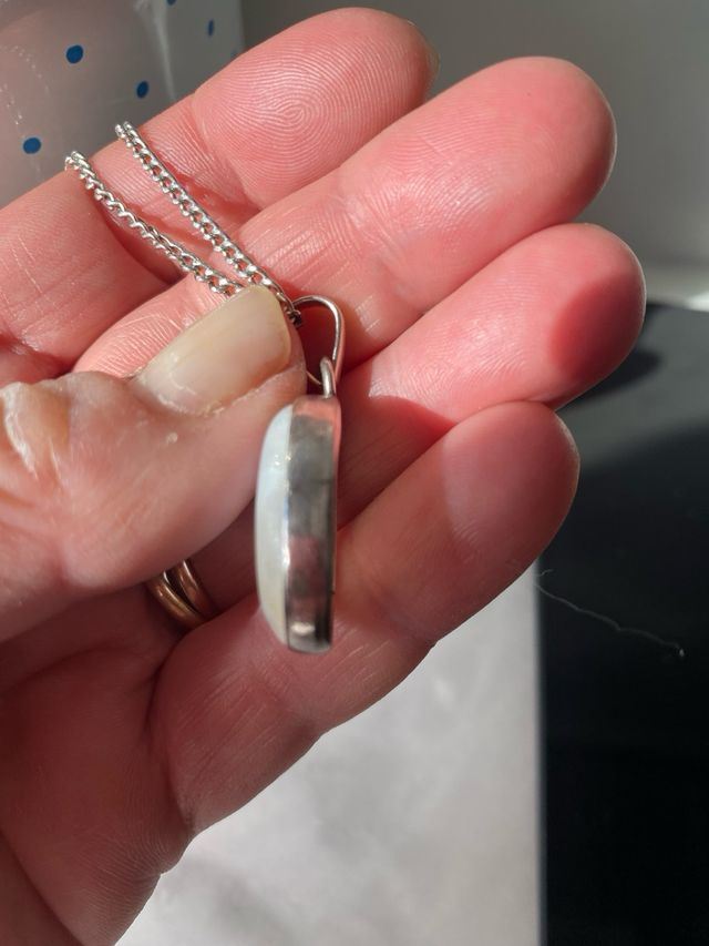 Colgante plata y cadena plata piedra luna
