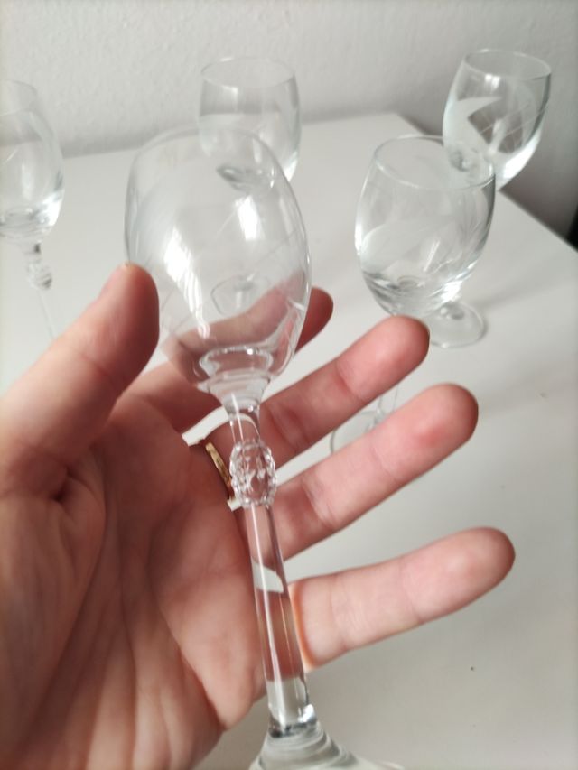 5 copas de cristal
