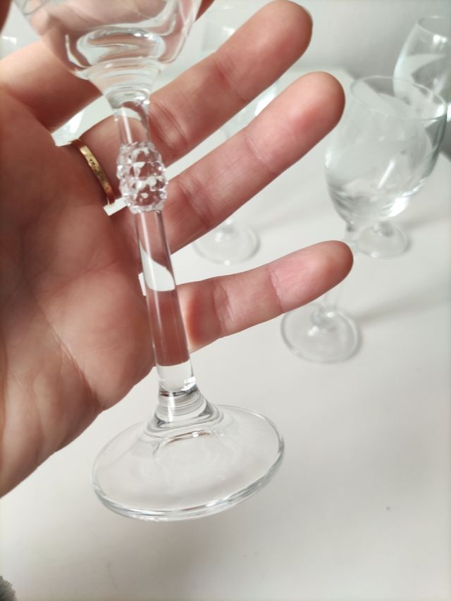 5 copas de cristal