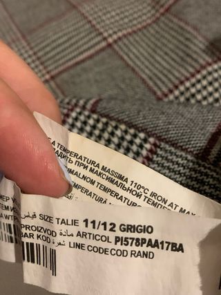 Pantaloni grigi a quadri Piazza Italia  10/12 anni