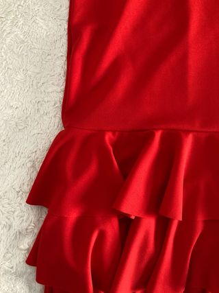 Falda roja de flamenca con volantes 38/40 feria