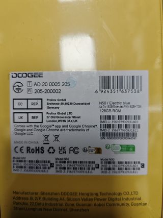 DOOGEE-N50 15GB(RAM)+128GB(memoria) #046591