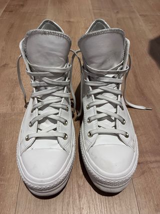 Converse All Star botin piel blanco