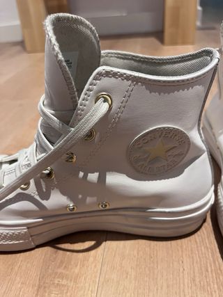 Converse All Star botin piel blanco