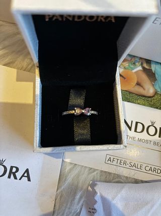 Anillo Pandora lazo rosa