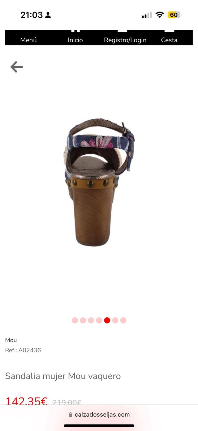 Sandalias denim bordadas mou