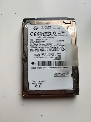 Disco duro interno Hitachi 320Gb de 2,5 pulgadas