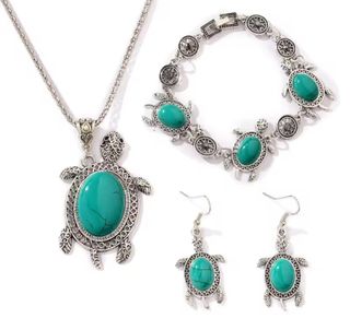 Conjunto plata de ley tortuga