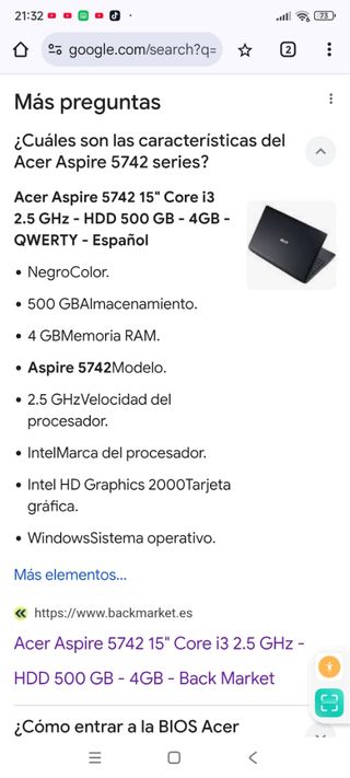 Acer Aspire 5742 pew51 Windows10