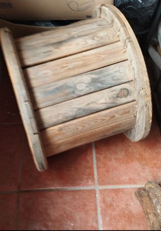 MESA MADERA BOBINA CABLES