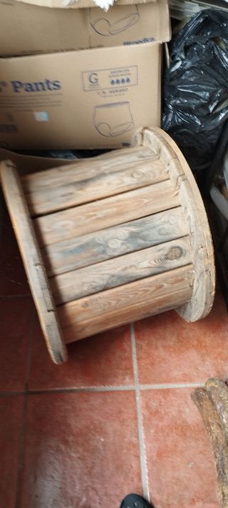 MESA MADERA BOBINA CABLES