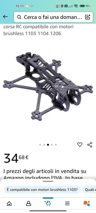 Telaio drone F2 2,5" carbonio