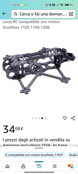 Telaio drone F2 2,5" carbonio