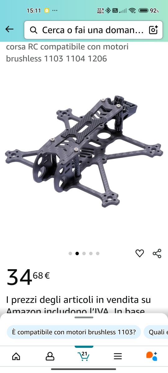 Telaio drone F2 2,5" carbonio