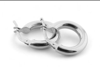 PENDIENTES DE ARO -ORO BLANCO 18K