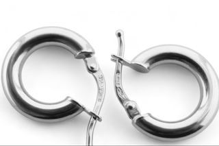 PENDIENTES DE ARO -ORO BLANCO 18K