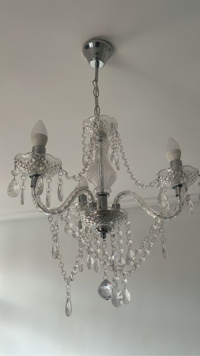 Lampara araña transparente