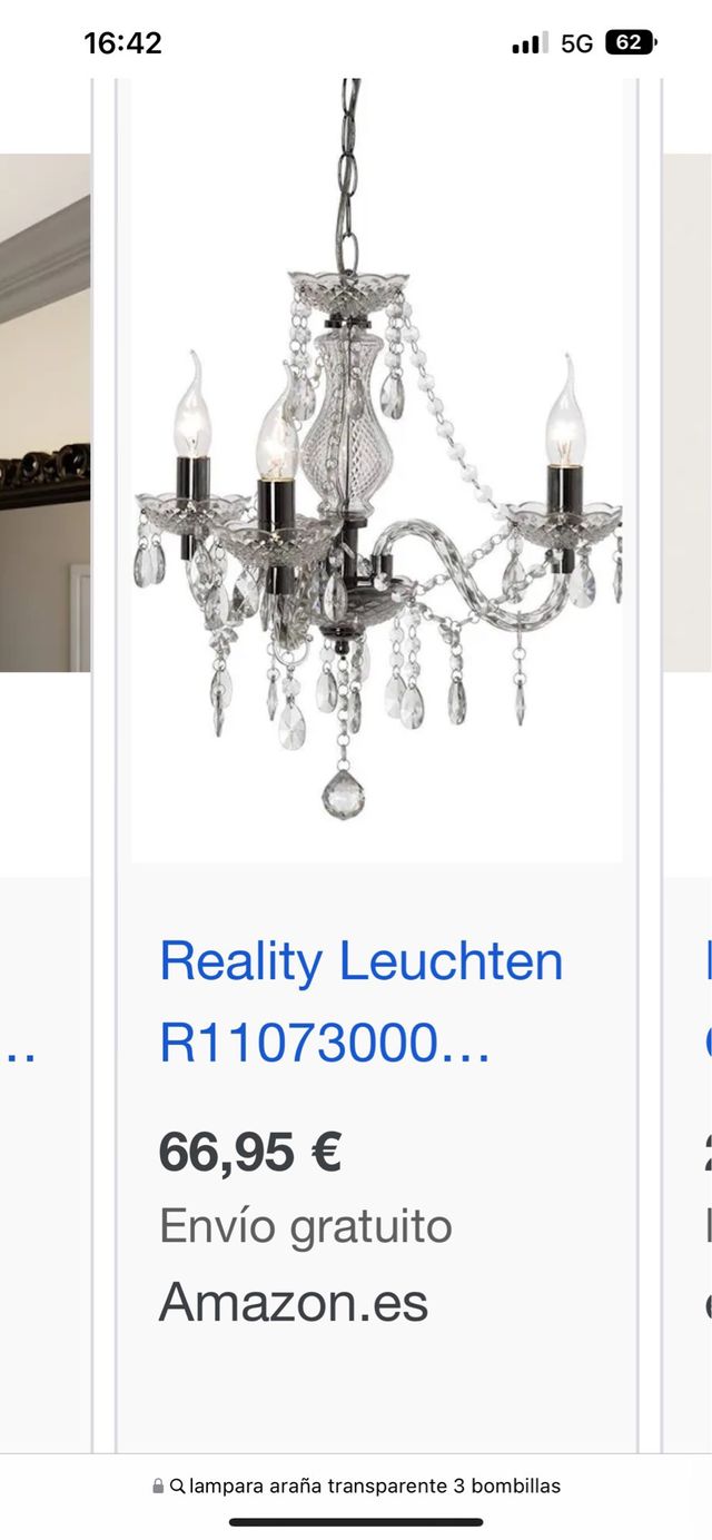 Lampara araña transparente