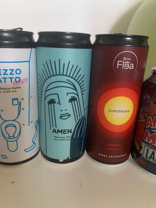 6 lattine birre vuote da collezione