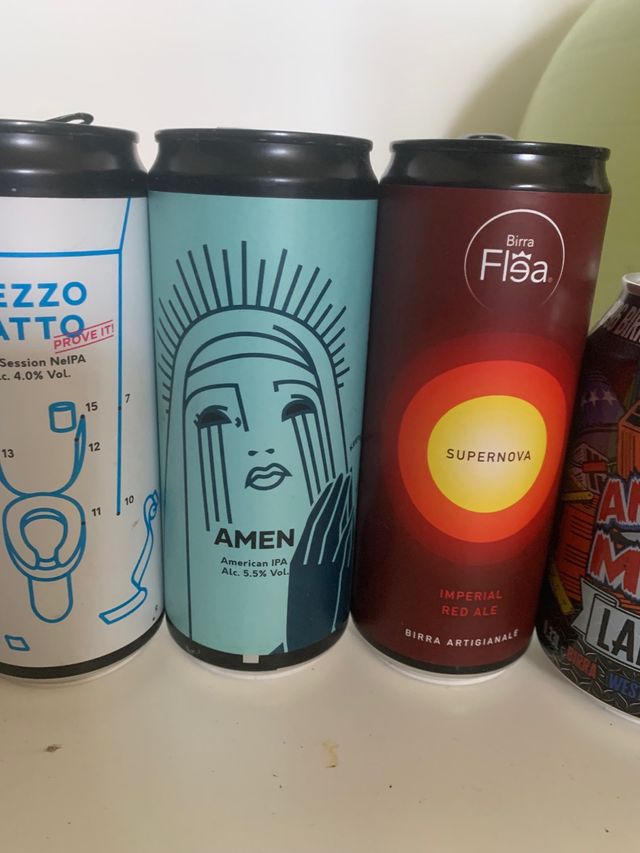 6 lattine birre vuote da collezione