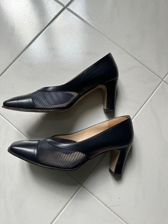 Flessigno Scarpe Donna Tacco Made in Italy Blu