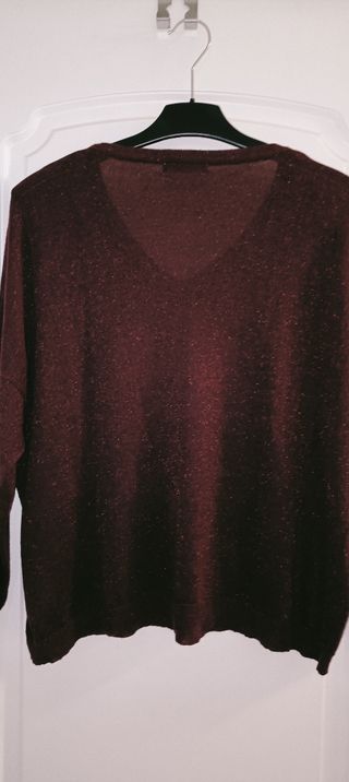 Jersey fino con hilo de plata