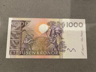 Billete 1000 coronas suecas autentico