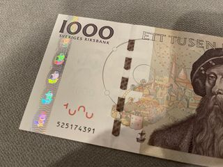 Billete 1000 coronas suecas autentico