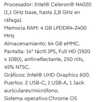 Portátil chromebook hp