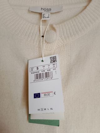 Chaqueta punto crema