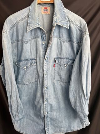 LEVIS camisa azul cielo vaquera VINTAGE talla L