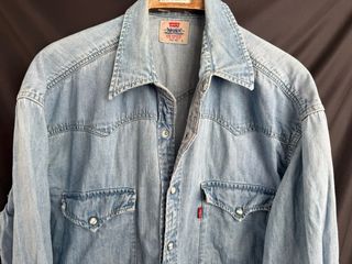 LEVIS camisa azul cielo vaquera VINTAGE talla L