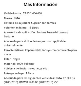Maleta BMW 1200 para el tanque