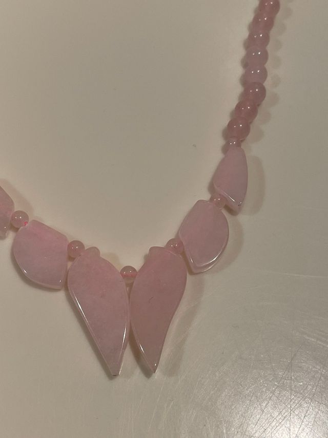 Collana quarzo rosa pietra naturale